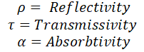  p equals reflectivity t equals transmissivity alpha equals absorbtivity