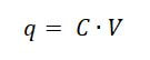 Capacictance equation: Charge equals Capacitance times voltage