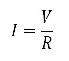 Ohm's Law Equation: Current equals voltage divided by resistance